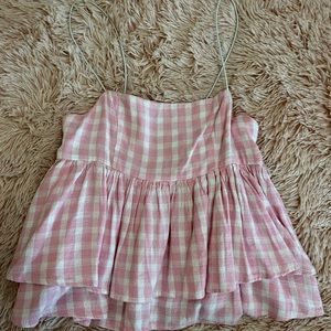 Urban Outfitter Pink Gingham Shirt Size Medium